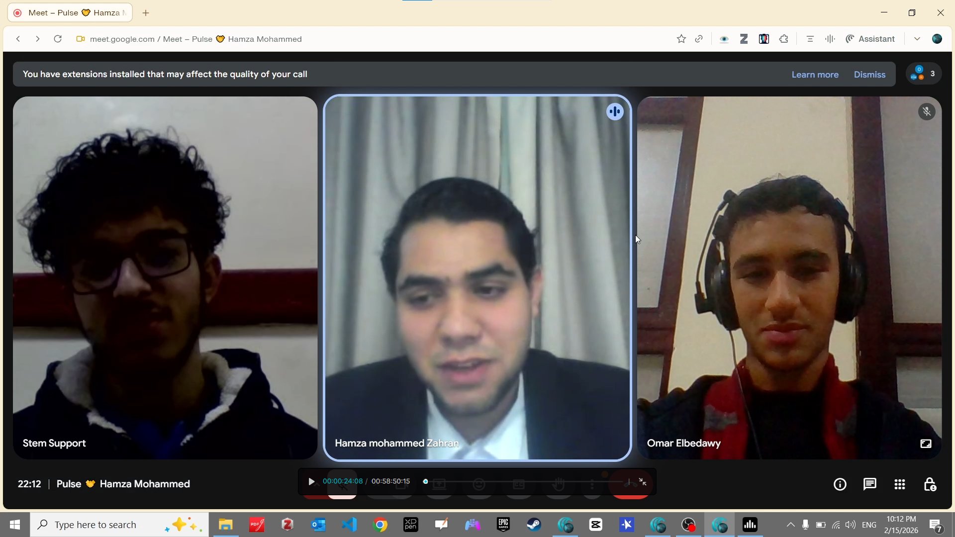 Scholarship interview — Hamza Mohammed Zahran